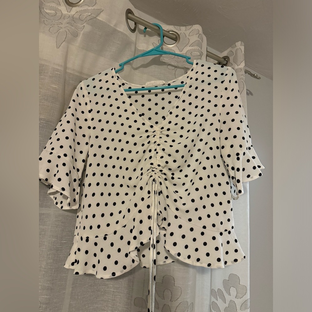 Elodie Women’s black and white polka dot top